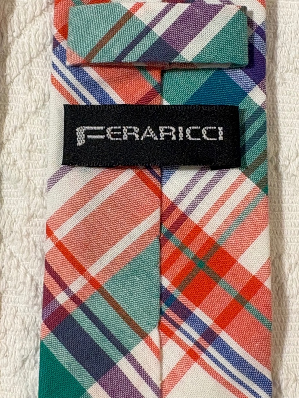 Feraricci Men's Plaid Cotton Slim Tie (2.5")